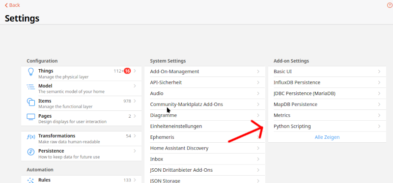 Pythonscripting configuration