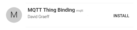 MQTT Binding install